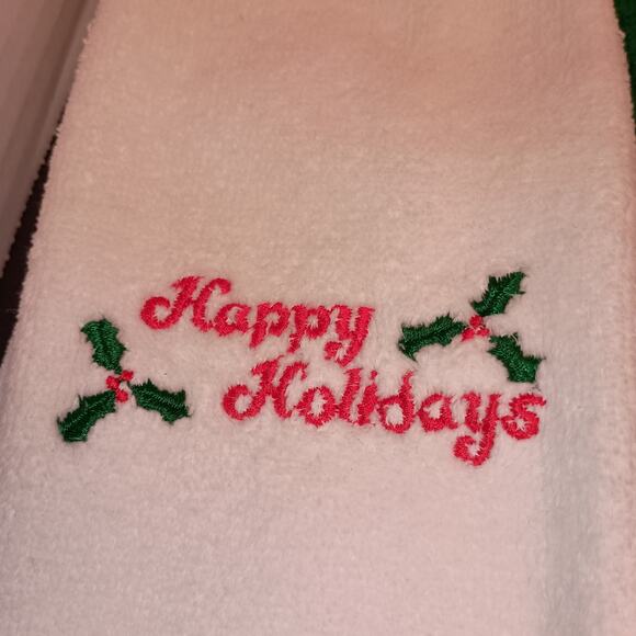 Kitchen Christmas Tea Towels 4 Sets of 2, Two Towels have Cross Stitched Pattern - Picture 7 of 16